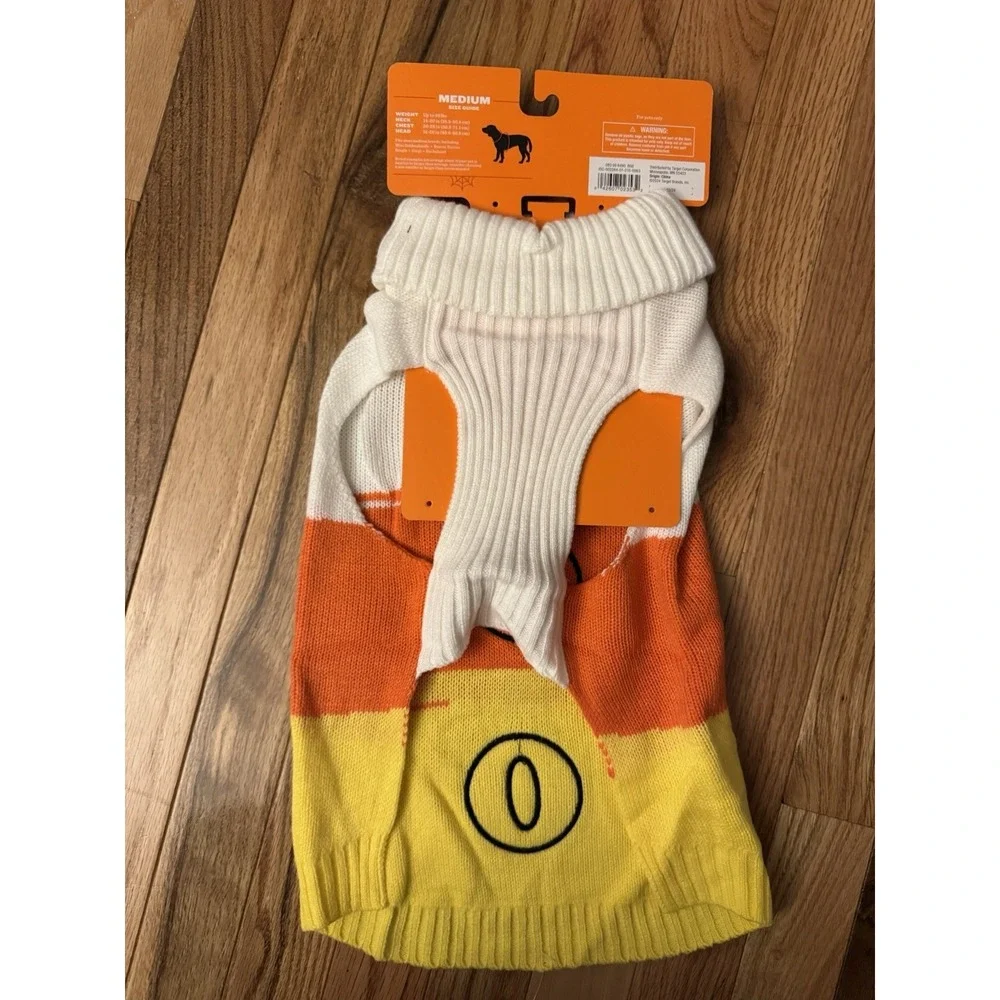 Hyde and Eek Candy Corn Dog Boo Sweater Size Medium NEW! TAGS!